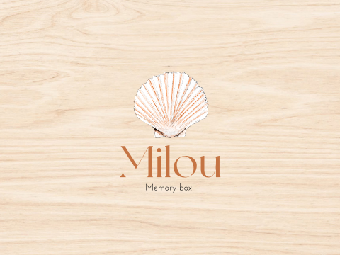 Houten Memory box met schelpje