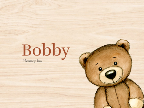 Houten Memory box met teddybeer