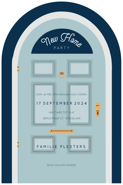 New Home party blauw