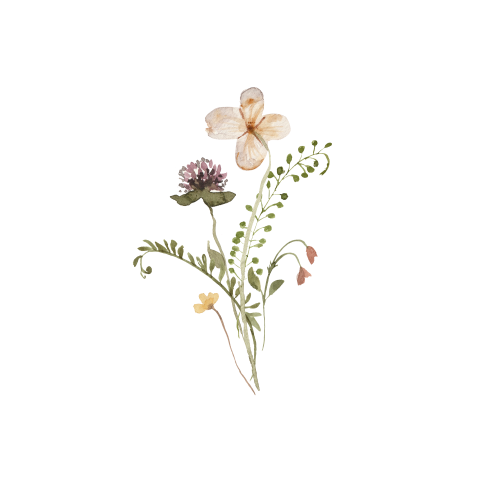 Sluitzegel bloemen boeket getekend klassiek