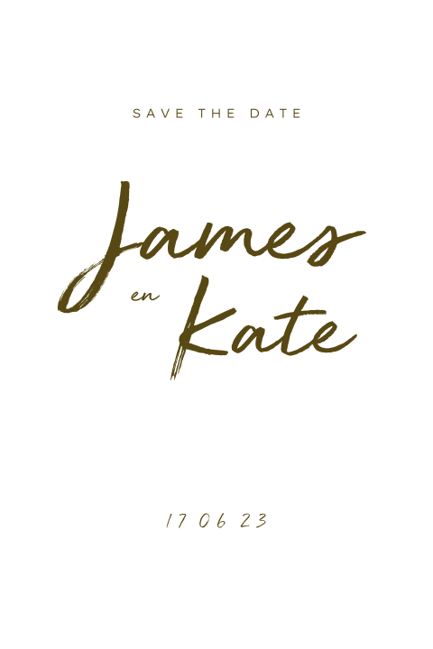Moderne save the date kaart met eenvoudig design en handgeschreven