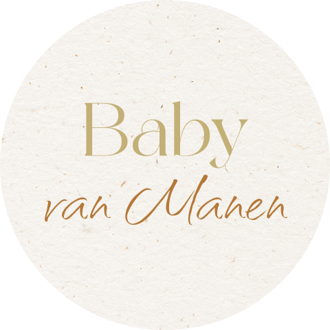 Neutraal beige sluitsticker met naam
