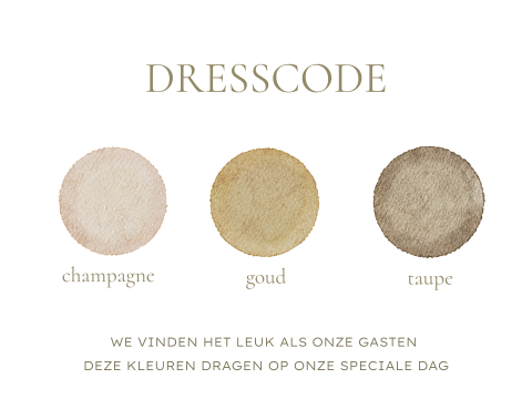 Labels gasten met dresscode kleuren aquarel - 4 labels