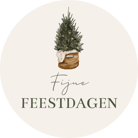 Sticker kerstkaart kerstboom fijne feestdagen