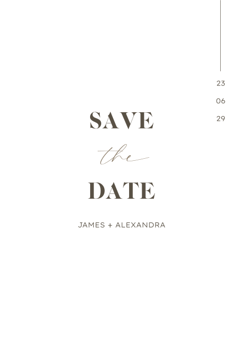 Klassieke save the date stijlvol minimalistisch bruin