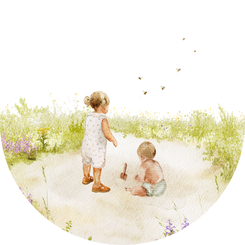 sluitsticker Zomer jongen veldbloemen voor tweede kindje