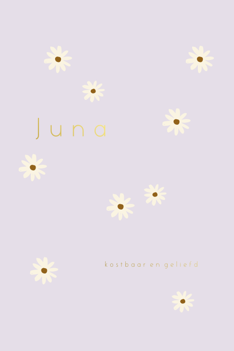 Geboortekaartje Madeliefjes lila