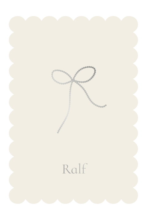 Geboortekaartje schulprand strik