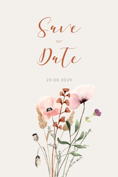 save-the-datekaart-bloemen-roze-groen-illustratie