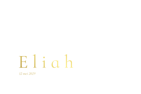 Geboortekaartje goudfolie boorgaatjes strik