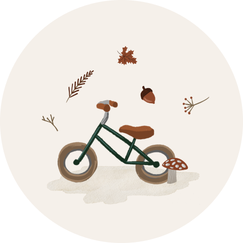 Sluitzegel geboortekaartje herfst fiets jongen