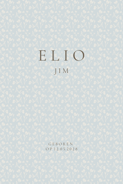 Geboortekaart bloemen patroon hartjes