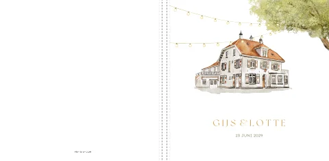 Gastenboek getekend trouwlocatie aquarel de Duikenburg