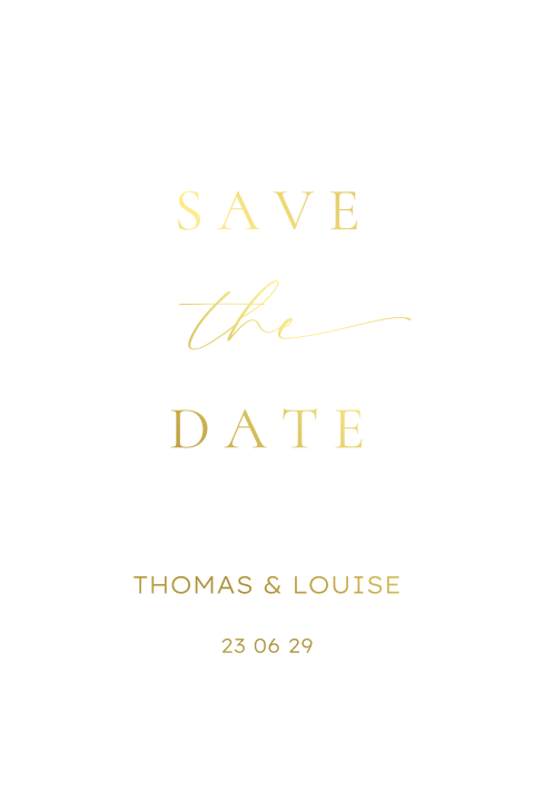 Klassieke save the date kalkpapier met goudfolie