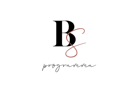 Programma kaartje huwelijk met initialen en ronde hoeken