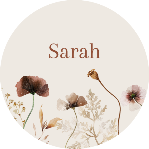 Sluitzegel bloemen meisje roestbruin veldbloemen