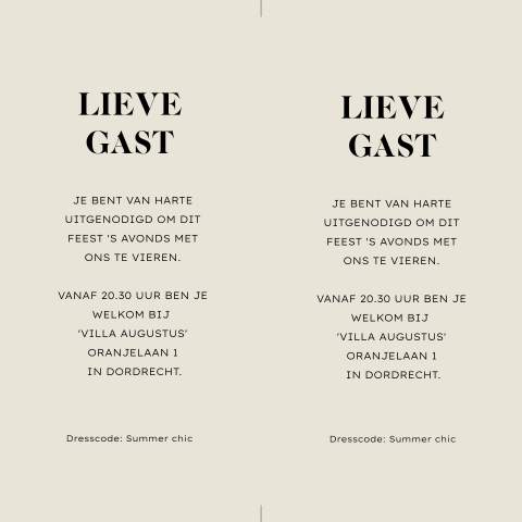 Gasten kaartje taupe DIY