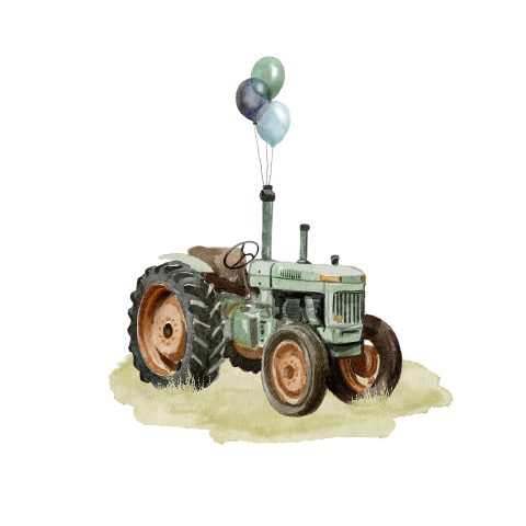 sluitsticker boerderij tractor koe broertje met baby