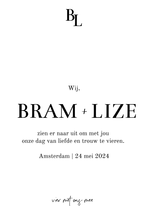 Save the date zwart chique