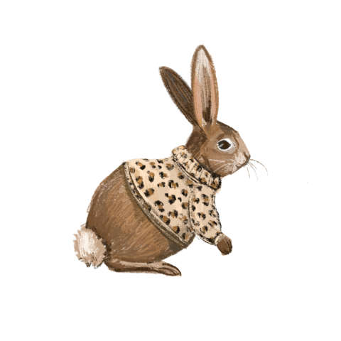 Sluitsticker konijn trui panterprint