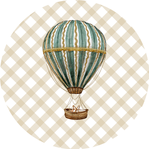 sluitsticker geboorte ruitjes groene luchtballon