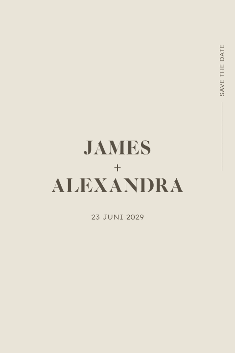 Klassieke save the date stijlvol minimalistisch beige