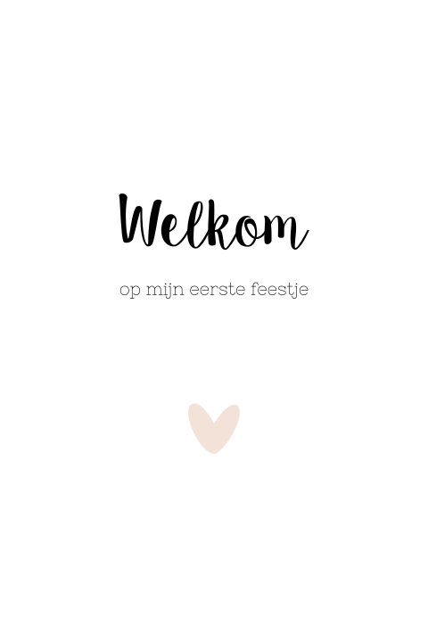 Kraamfeest kaartje met een roze hartje