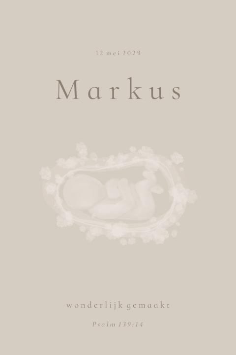 Geboortekaartje christelijk baby watercolor jongen