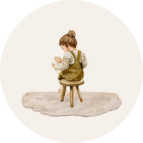 Winter sluitsticker getekend zusje krukje