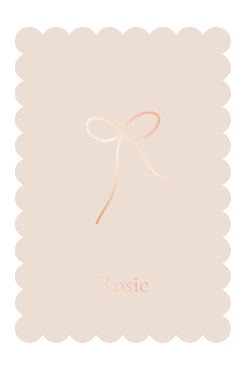 Geboortekaartje schulprand strikje