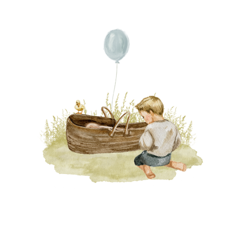 Lente sluitsticker broertje getekend blauwe ballon
