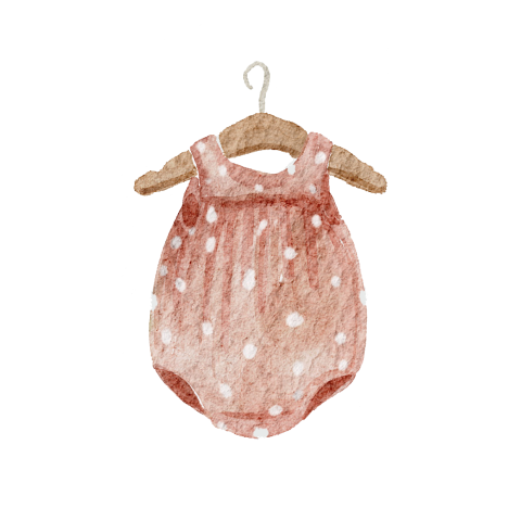 sticker-geboortekaartje-roze-romper-illustratie