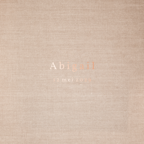 Geboortekaartje linnenlook foliedruk roze