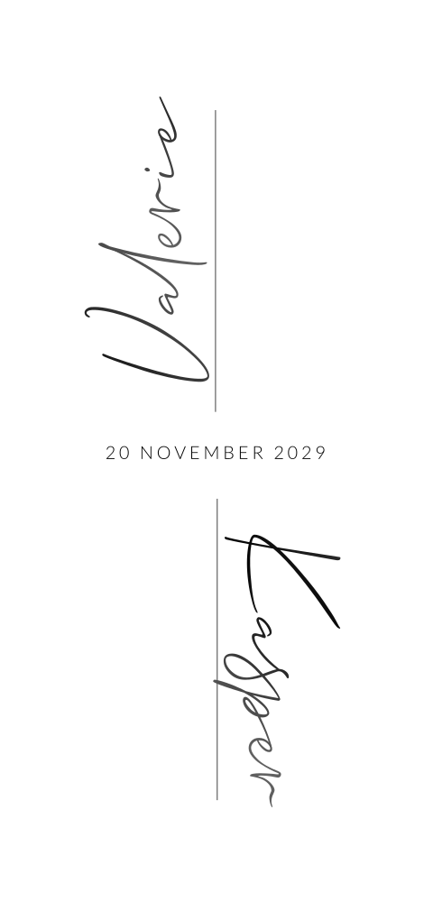 Eenvoudige trouwkaart met jullie namen in zwart folie