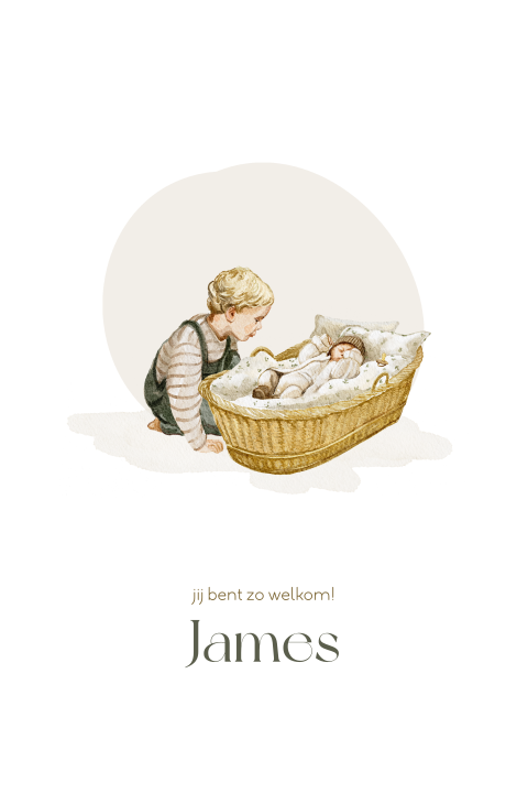 geboortekaartje jongen aquarel broertje baby