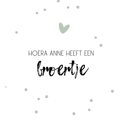Sluitsticker geboorte broertje groen stipjes en hartje