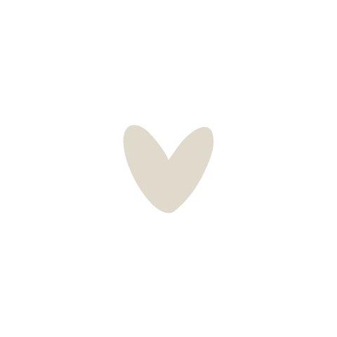 Sluitzegel met taupe hartje en witte achtergrond