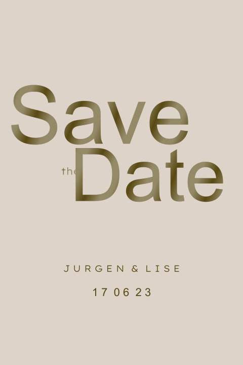 Save the date kaart modern handgeschreven in hoogglans