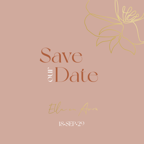 vierkante-save-the-date-lijntekening-bloem-goudfolie