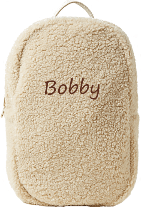Rugzak met naam teddy beige