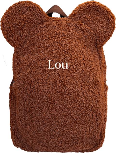 teddy rugzak met oortjes roestbruin