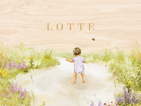 Memorybox veldbloemen meisje paars