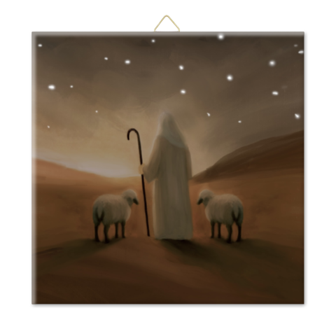 Tegeltje watercolor illustratie Herder