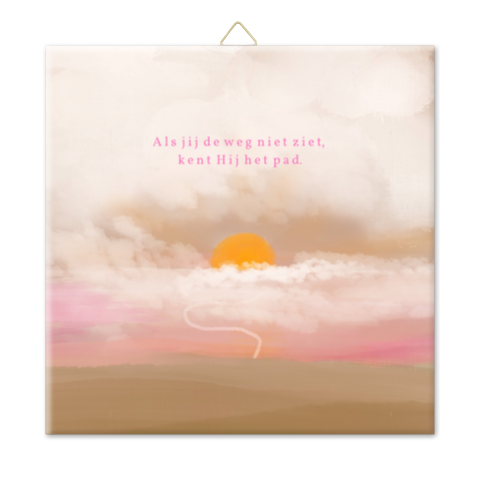 Tegeltje watercolor illustratie de weg