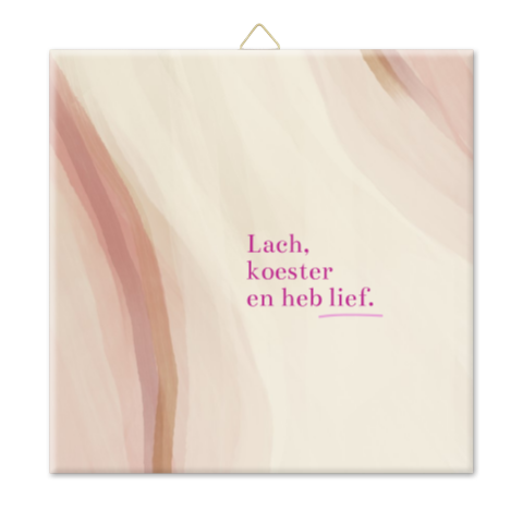 Tegeltje watercolor Heb lief