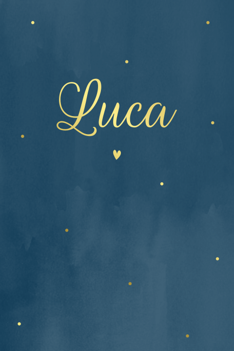 Geboortekaartje jongen met waterverf en goudfolie