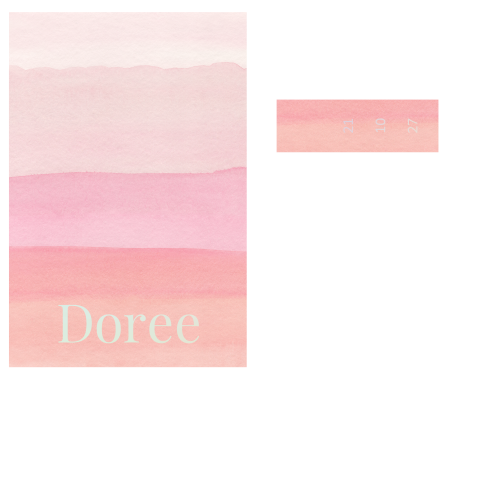 Geboortelabel met 2 delen in roze kleuren