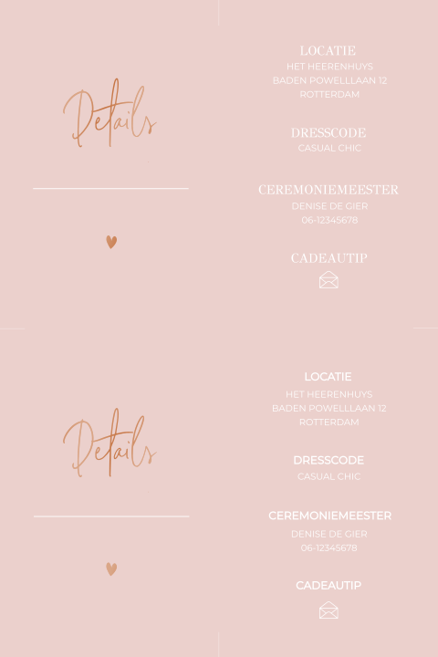 DIY Details kaartje met foliedruk