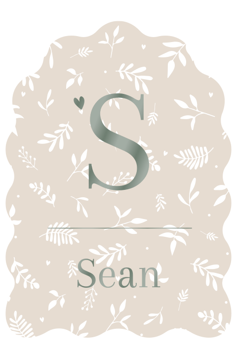 Golvend geboortekaartje met boogvorm en hoogglans