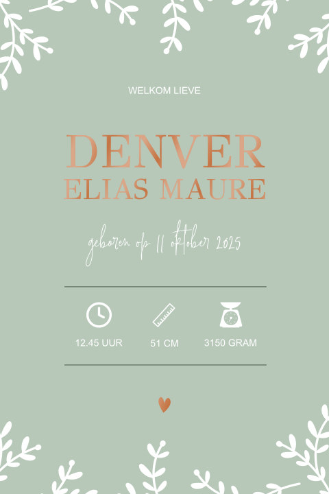 Inlegkaart voor pocketfold mapje (rechthoekig)